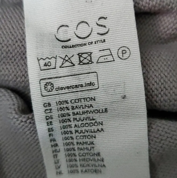 Cos Grey Short Sleeved Shirt Jumper top size S 8/10 uk - Picture 7 of 8